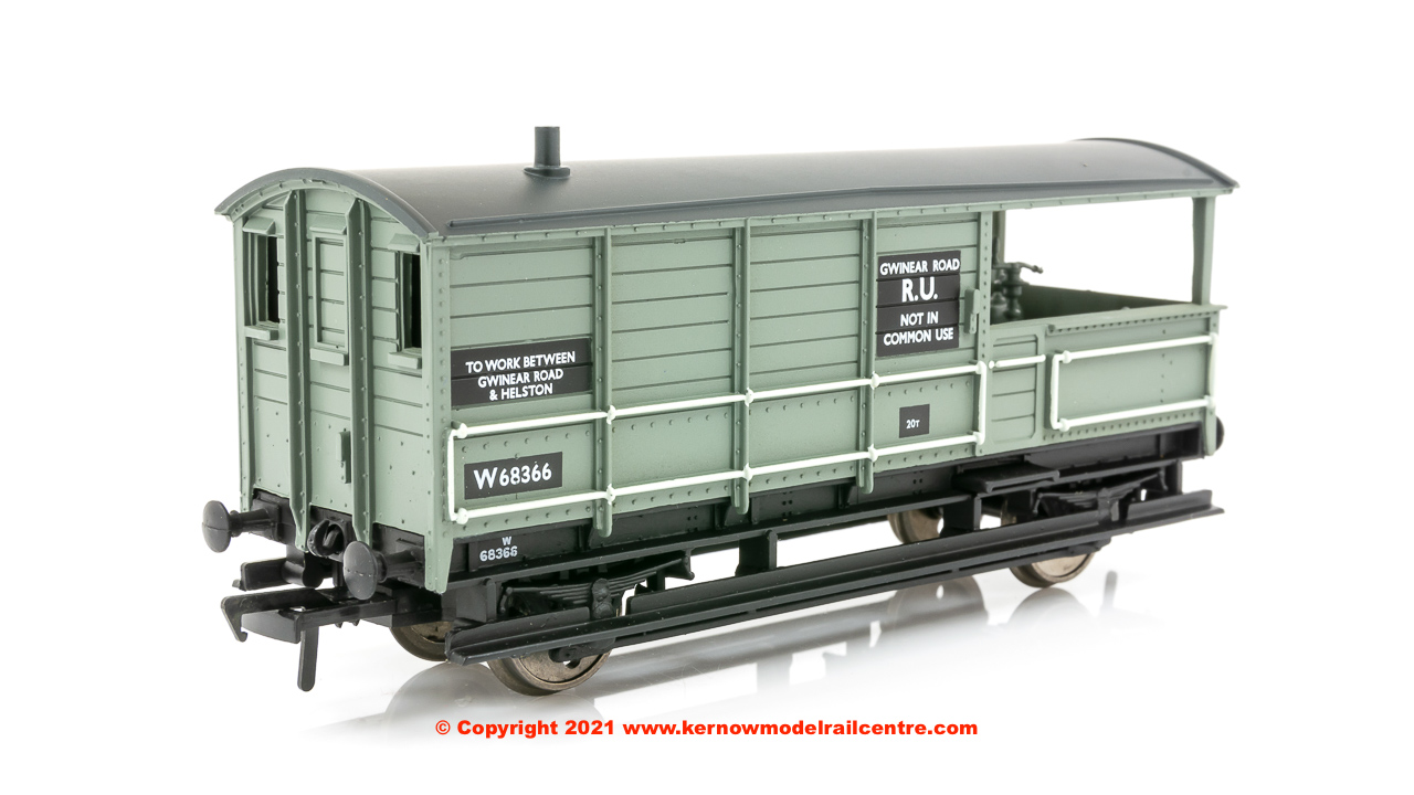33-300Y Bachmann 20 Ton Toad Brake Van number W68366 in BR Grey livery with "Gwinear Road To work between Gwinear Road and Helston" branding